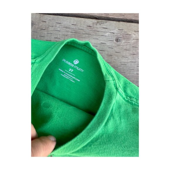 Please Mum Graphic Print Long Sleeve Tee Shirt T-Shirt Green Blue "Large and In - Picture 4 of 5